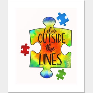 autism multicolor puzzle Posters and Art